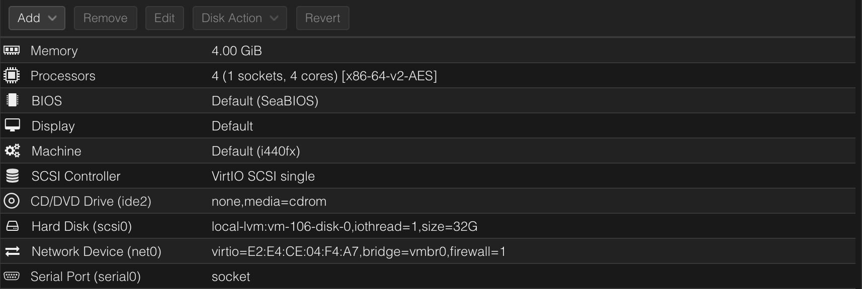 Saved Serial Port Setting