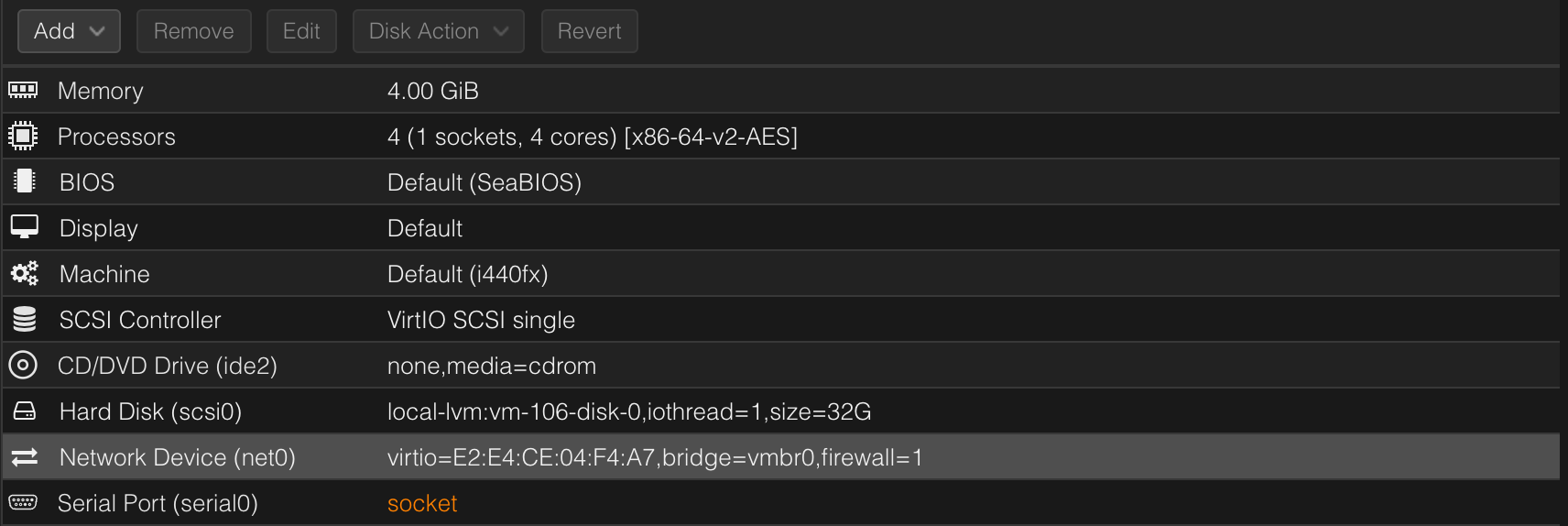 Unsaved Serial Port Setting